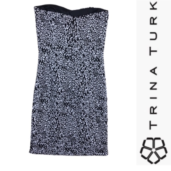 TRINA TURK Leopard Print Strapless Dress - Picture 4 of 6